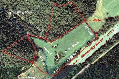 kentucky river farm land sale satellite photo